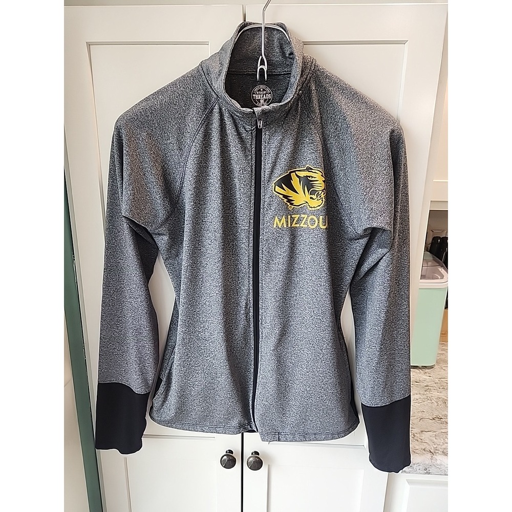 Missouri Tigers Mizzou‎ Womens Gray Full Zip Pullover Shirt Sz S 4/6